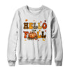 Groovy Hello Fall Autumn Maple Leaves Pumpkin Leopard Women Shirt & Sweatshirt | siriusteestore