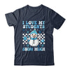 Groovy Love My Students Snow Much Christmas Snowman Teacher Shirt & Sweatshirt | siriusteestore