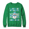 Groovy Love My Students Snow Much Christmas Snowman Teacher Shirt & Sweatshirt | siriusteestore