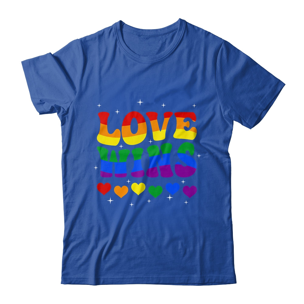 Groovy Love Wins Rainbow Pride Flag Colors LGBT Gay Shirt & Tank Top | siriusteestore