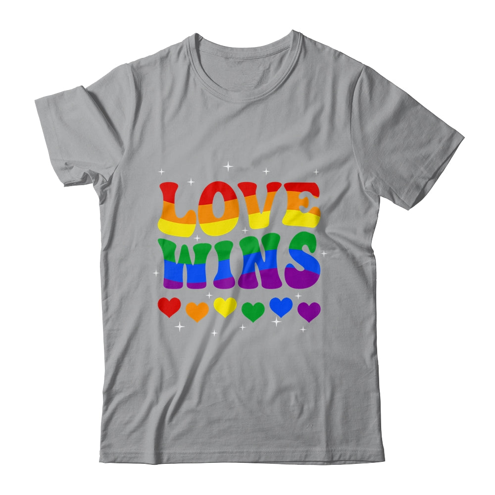 Groovy Love Wins Rainbow Pride Flag Colors LGBT Gay Shirt & Tank Top | siriusteestore
