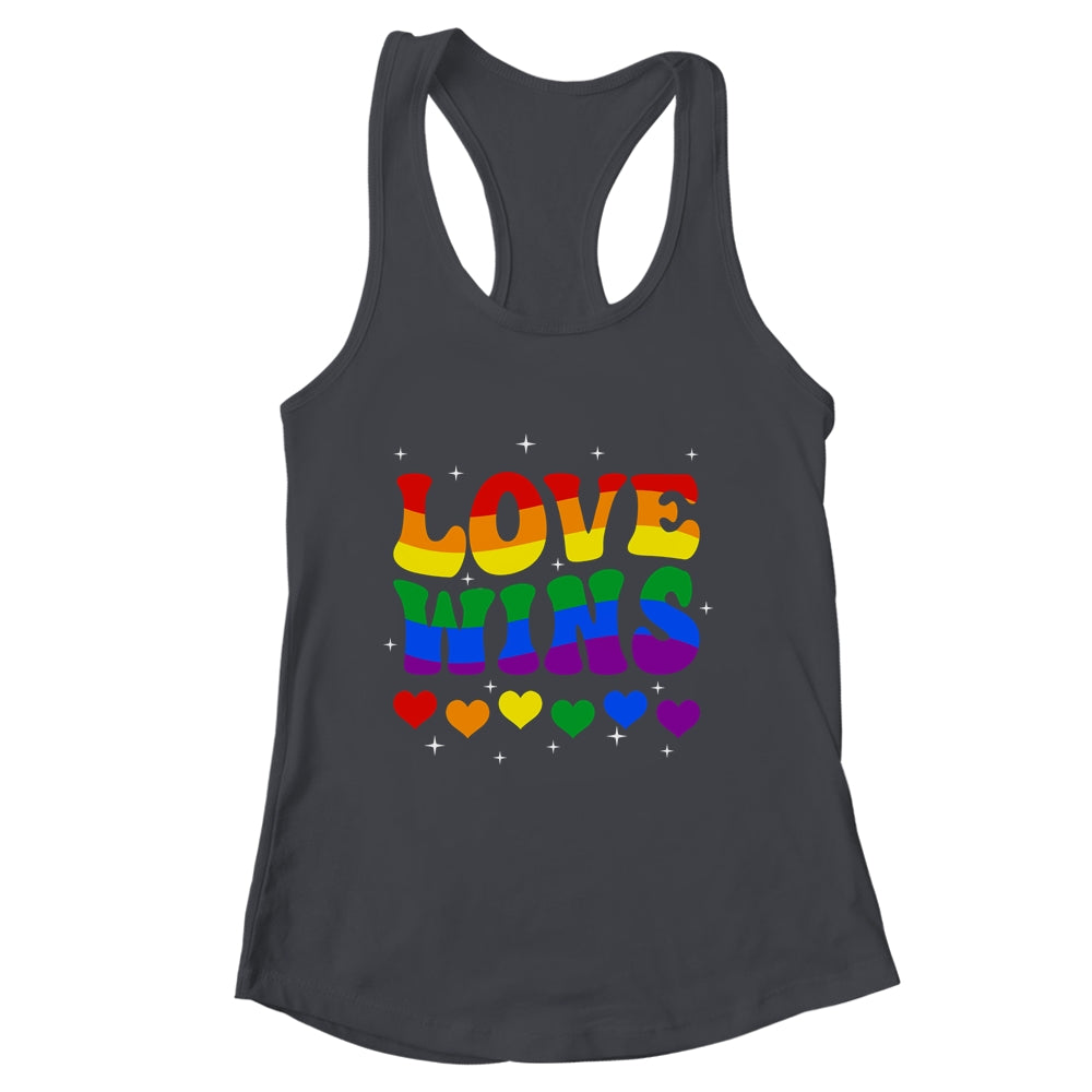 Groovy Love Wins Rainbow Pride Flag Colors LGBT Gay Shirt & Tank Top | siriusteestore