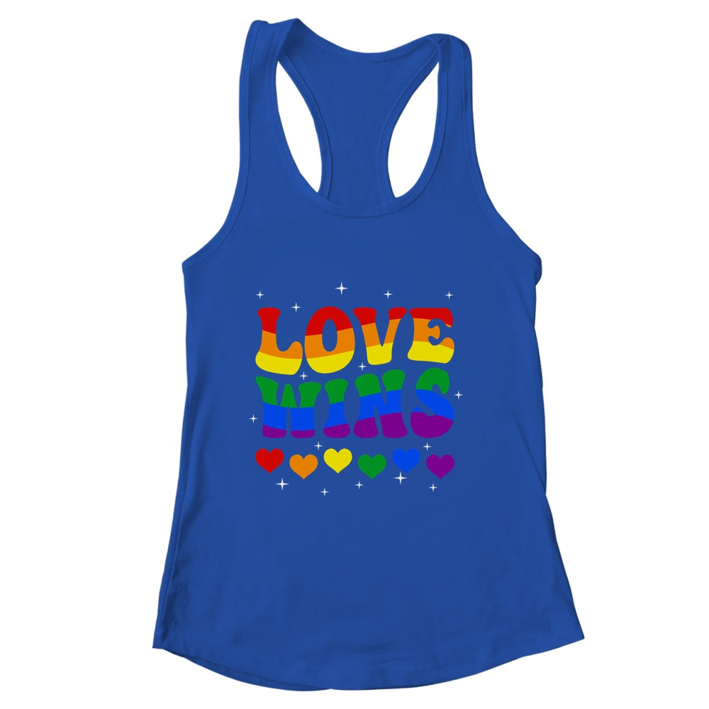 Groovy Love Wins Rainbow Pride Flag Colors LGBT Gay Shirt & Tank Top | siriusteestore