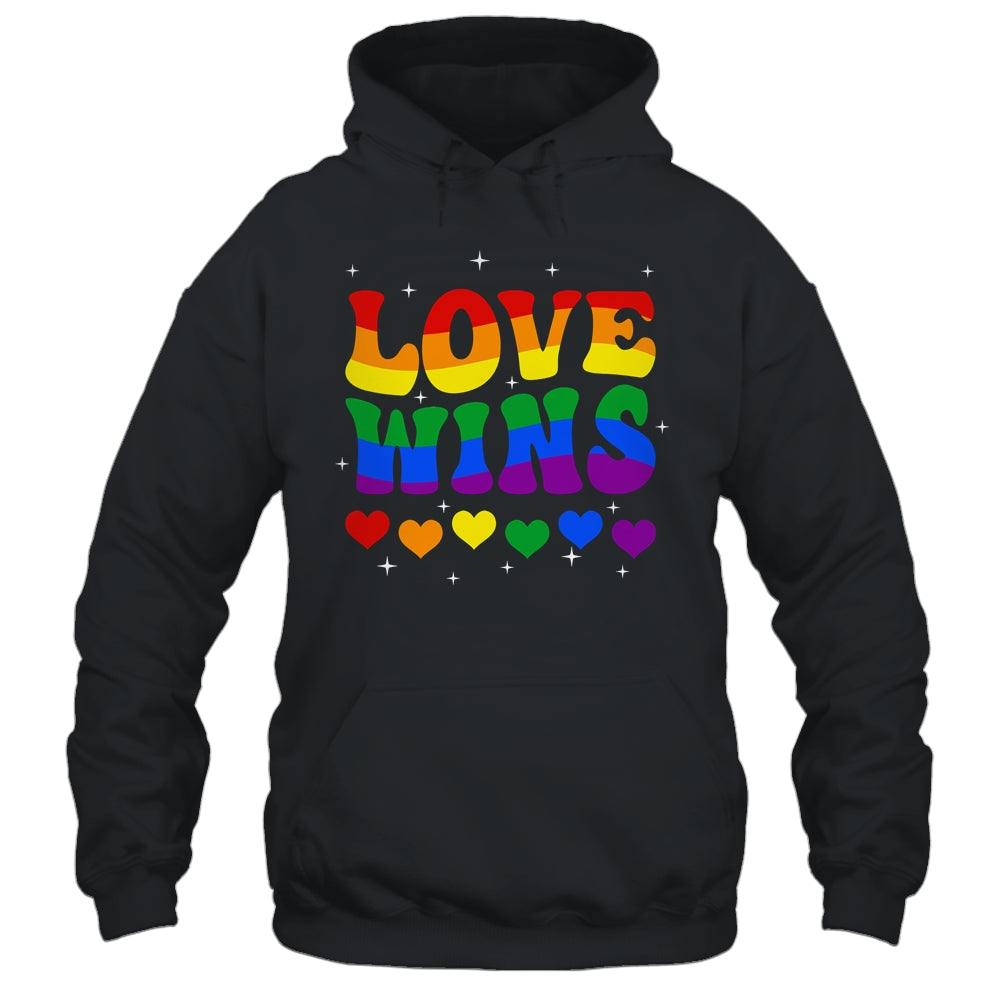 Groovy Love Wins Rainbow Pride Flag Colors LGBT Gay Shirt & Tank Top | siriusteestore