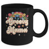 Groovy Mama Retro Hippie Peace Sign Floral Mothers Day Mug | siriusteestore