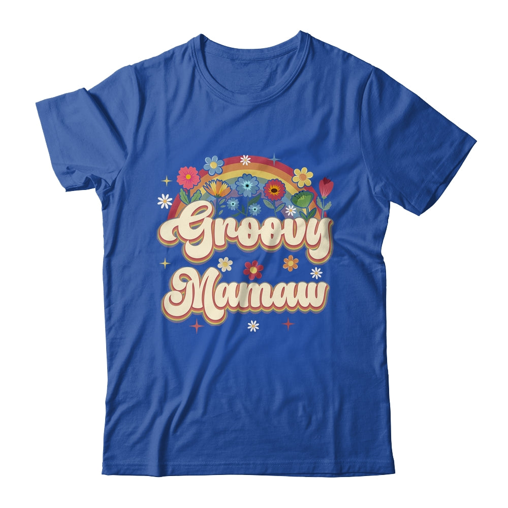 Groovy Mamaw Retro Hippie Peace Sign Floral Mothers Day Shirt & Tank Top | siriusteestore