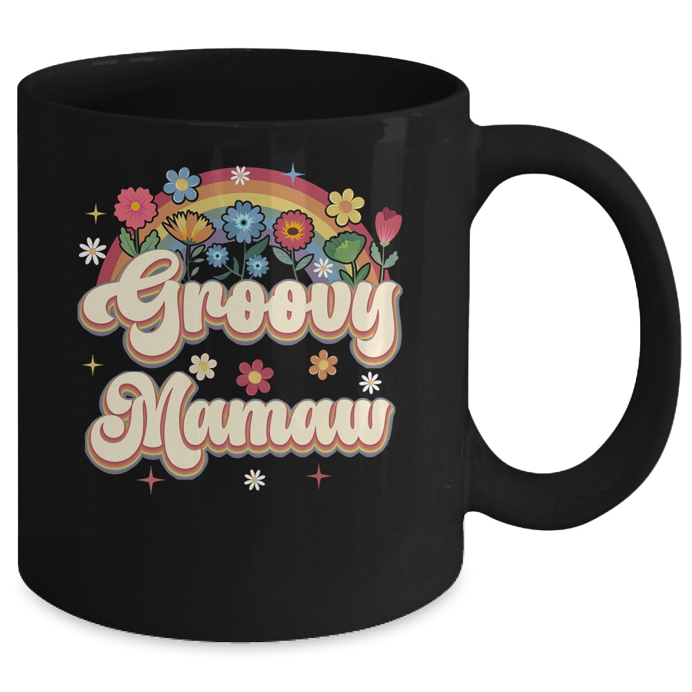 Groovy Mamaw Retro Hippie Peace Sign Floral Mothers Day Mug | siriusteestore