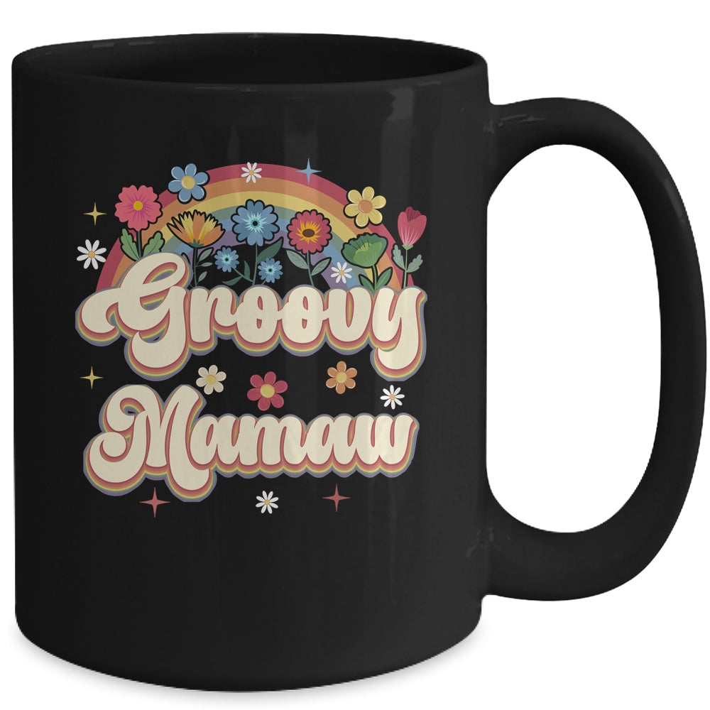 Groovy Mamaw Retro Hippie Peace Sign Floral Mothers Day Mug | siriusteestore