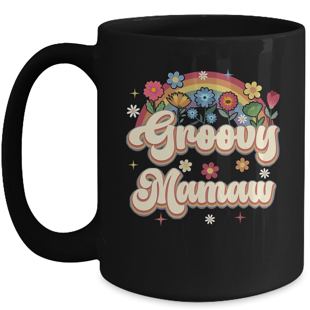 Groovy Mamaw Retro Hippie Peace Sign Floral Mothers Day Mug | siriusteestore
