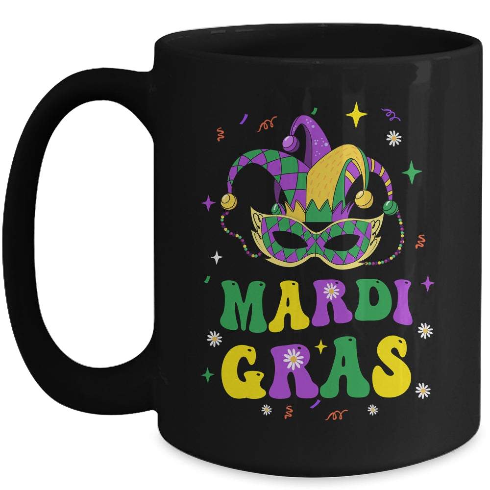 Groovy Mardi Gras Party Festival Kids Men Women Outfit Mug | siriusteestore