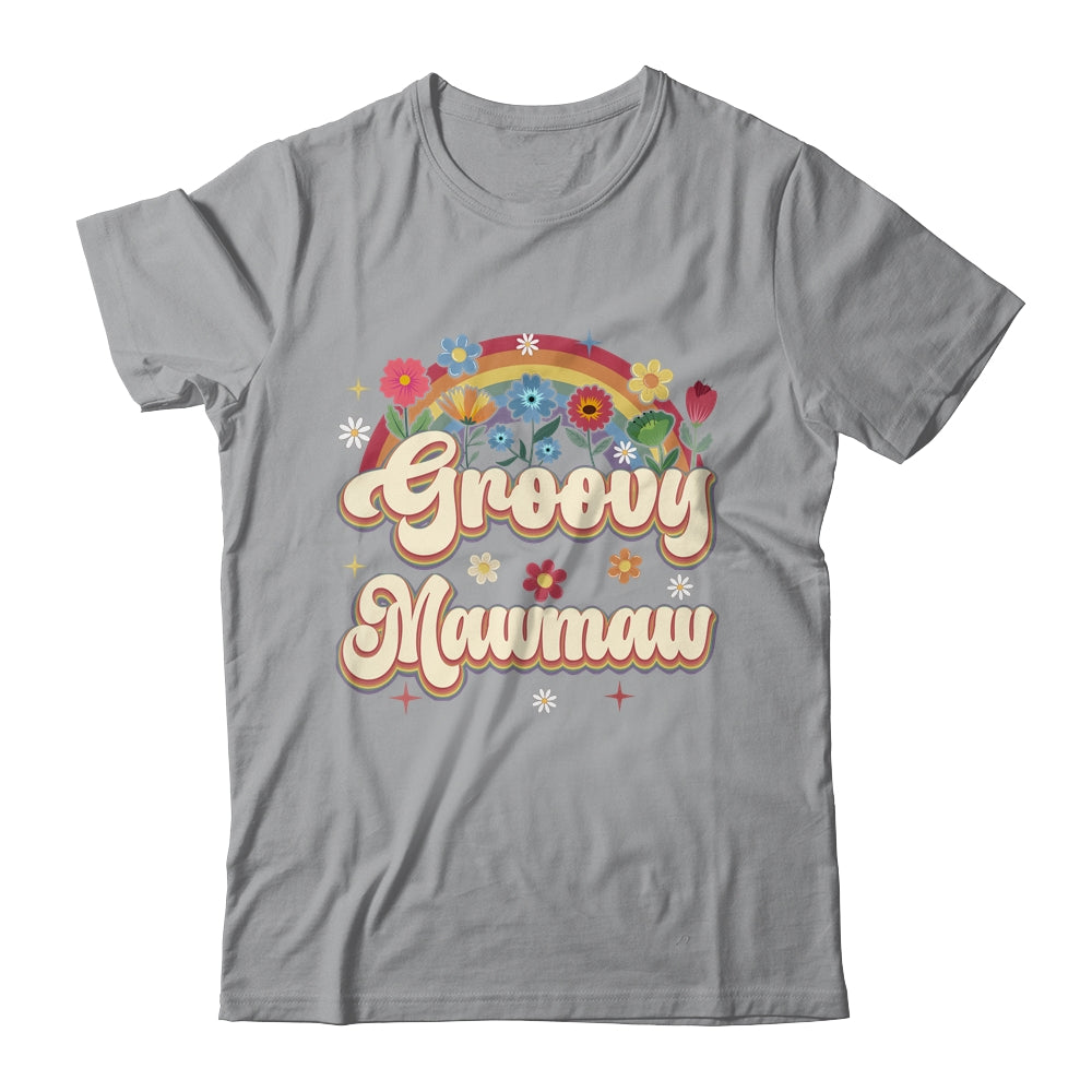 Groovy Mawmaw Retro Hippie Peace Sign Floral Mothers Day Shirt & Tank Top | siriusteestore
