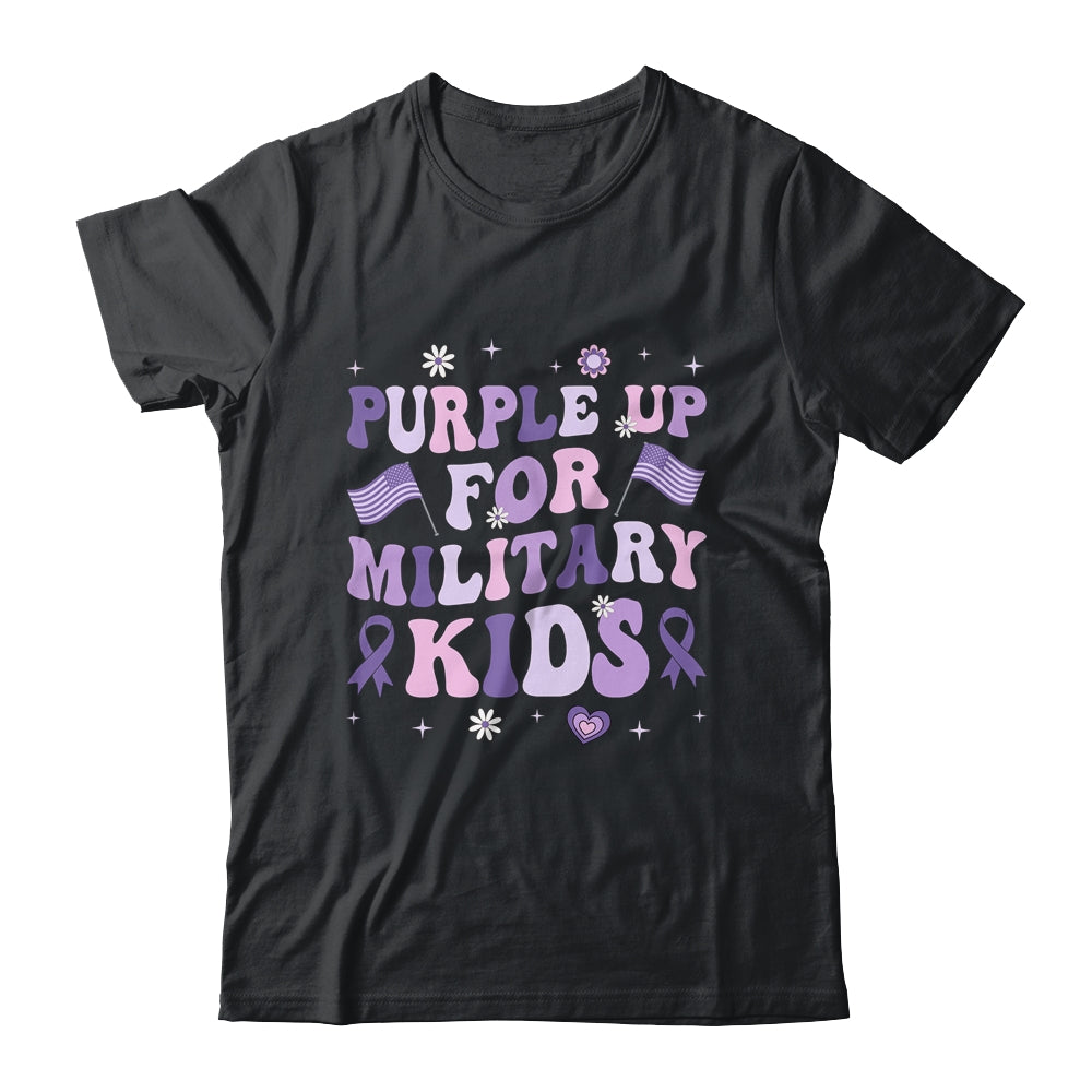 Groovy Military Child Month Purple Up For Military Kids Shirt & Hoodie | siriusteestore