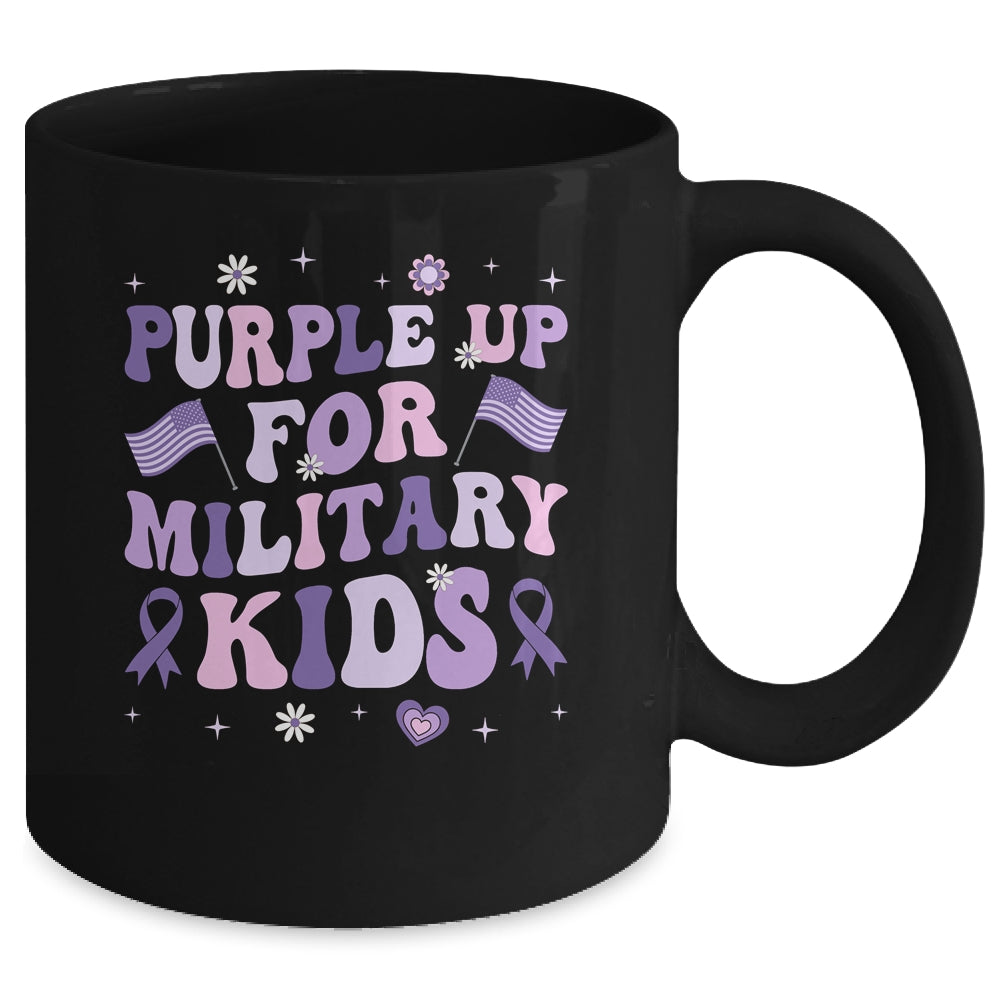 Groovy Military Child Month Purple Up For Military Kids Mug | siriusteestore