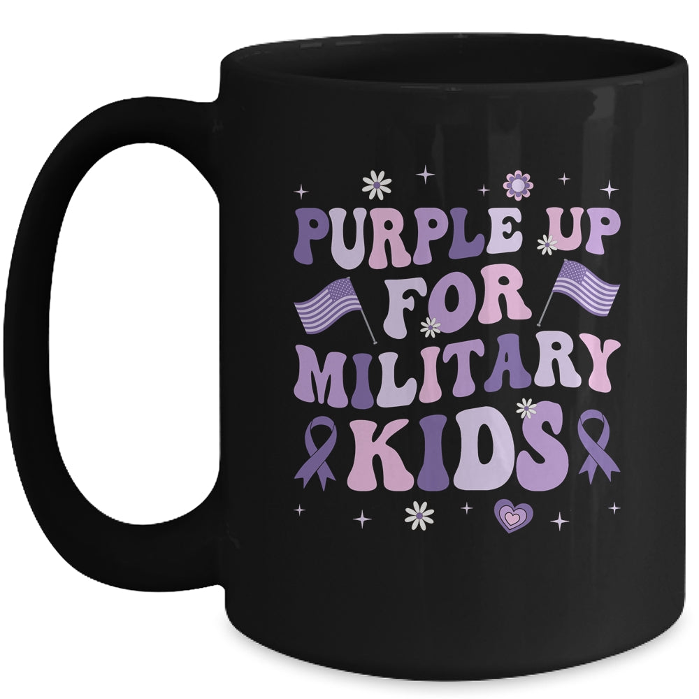 Groovy Military Child Month Purple Up For Military Kids Mug | siriusteestore