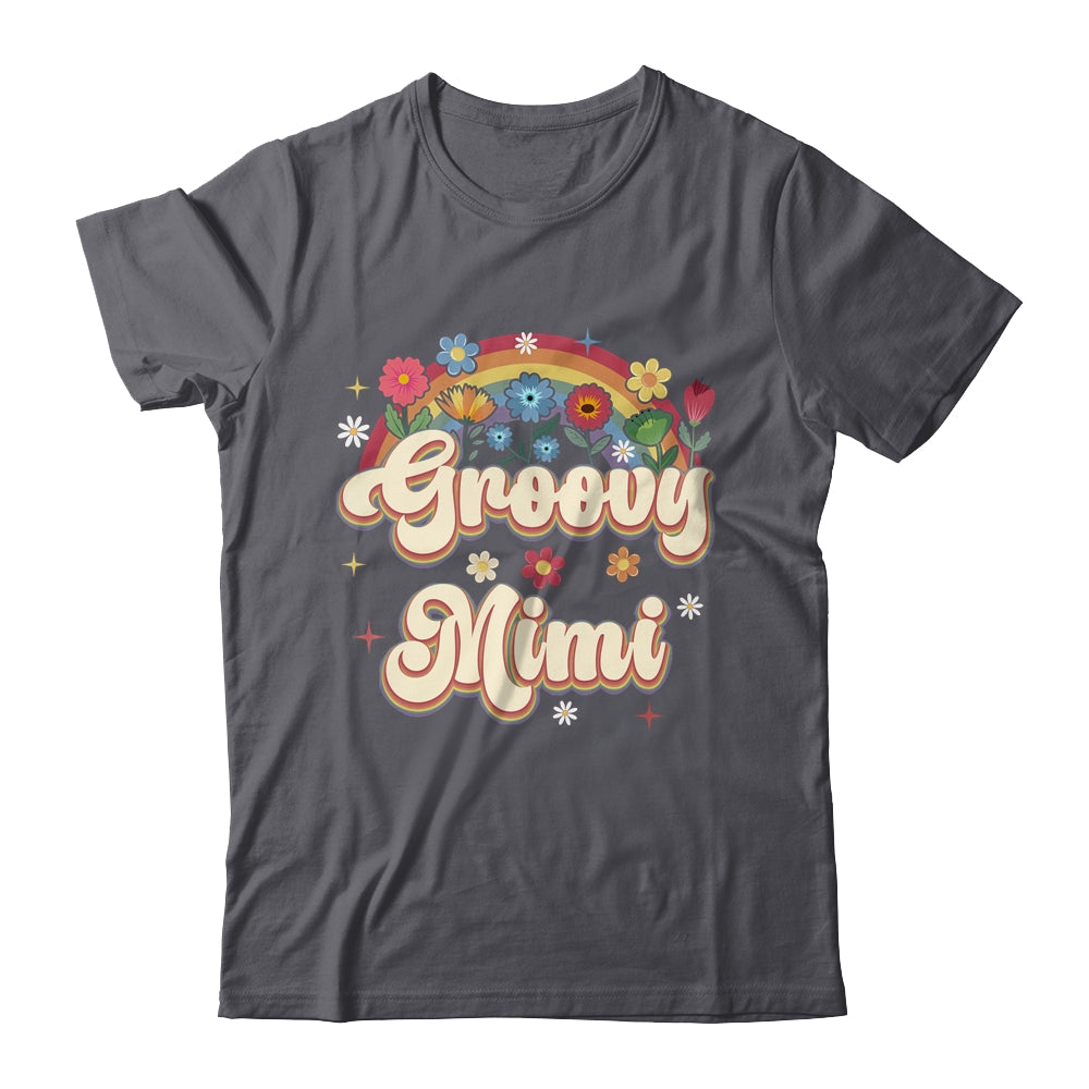 Groovy Mimi Retro Hippie Peace Sign Floral Mothers Day Shirt & Tank Top | siriusteestore
