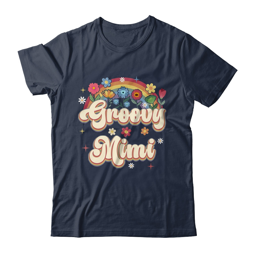 Groovy Mimi Retro Hippie Peace Sign Floral Mothers Day Shirt & Tank Top | siriusteestore
