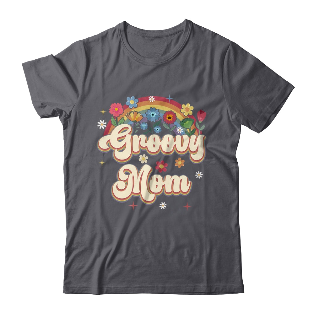 Groovy Mom Retro Hippie Peace Sign Floral Mothers Day Shirt & Tank Top | siriusteestore