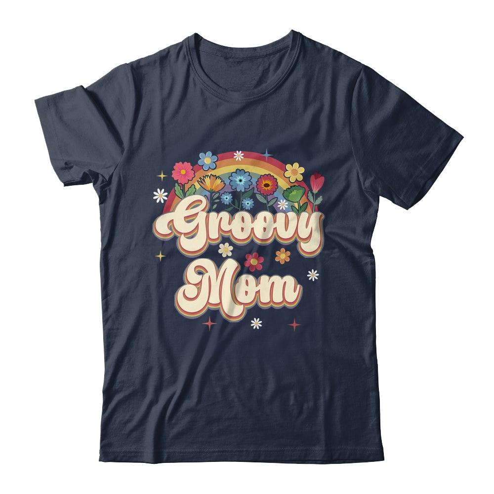 Groovy Mom Retro Hippie Peace Sign Floral Mothers Day Shirt & Tank Top | siriusteestore