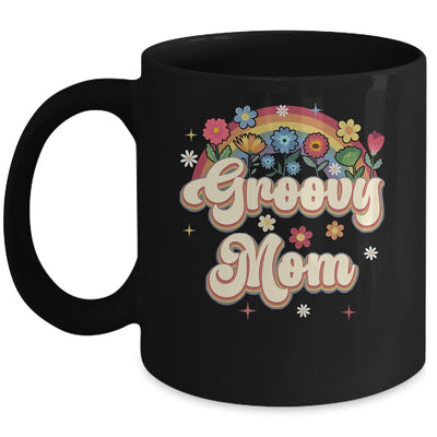 Groovy Mom Retro Hippie Peace Sign Floral Mothers Day Mug | siriusteestore
