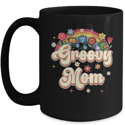 Groovy Mom Retro Hippie Peace Sign Floral Mothers Day Mug | siriusteestore