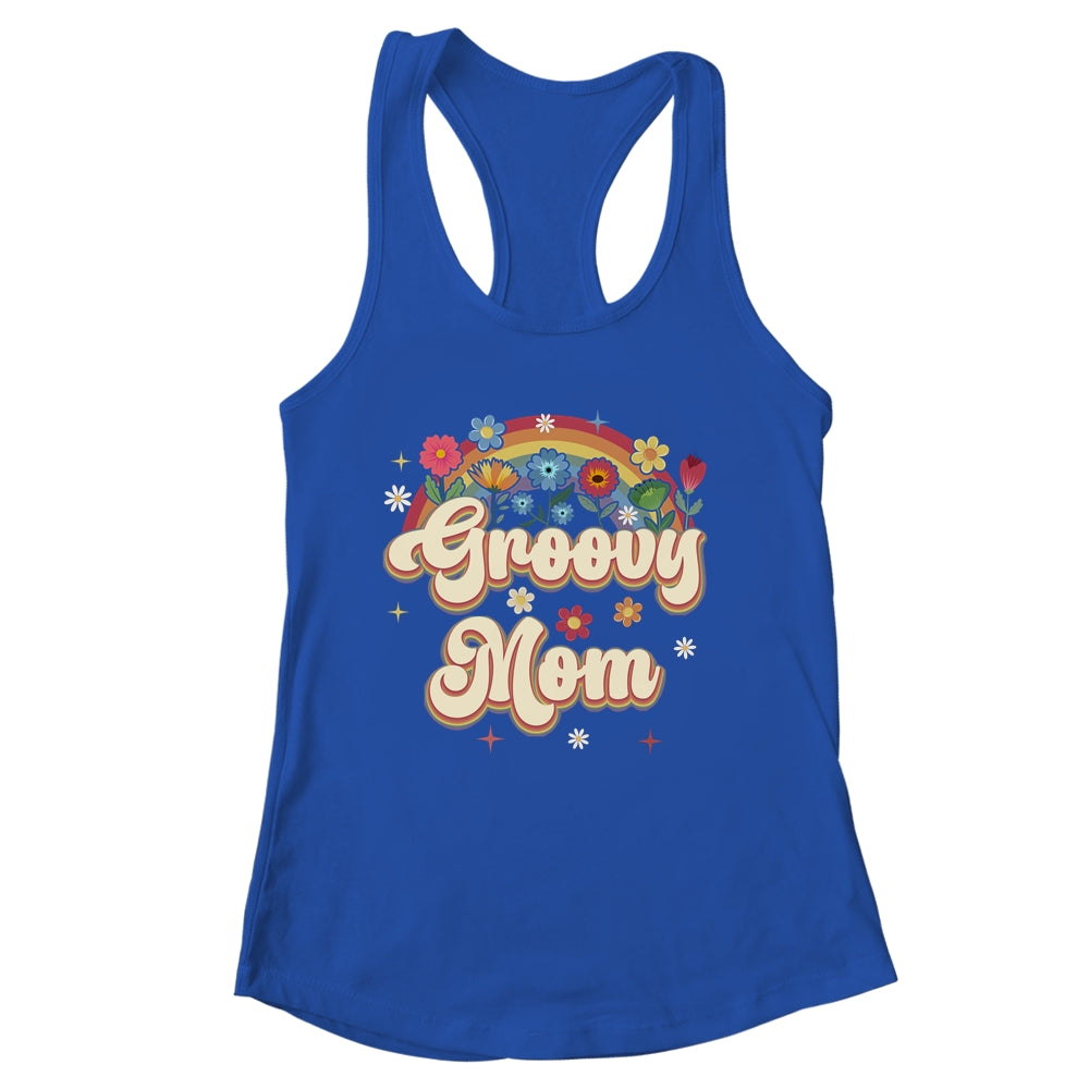 Groovy Mom Retro Hippie Peace Sign Floral Mothers Day Shirt & Tank Top | siriusteestore