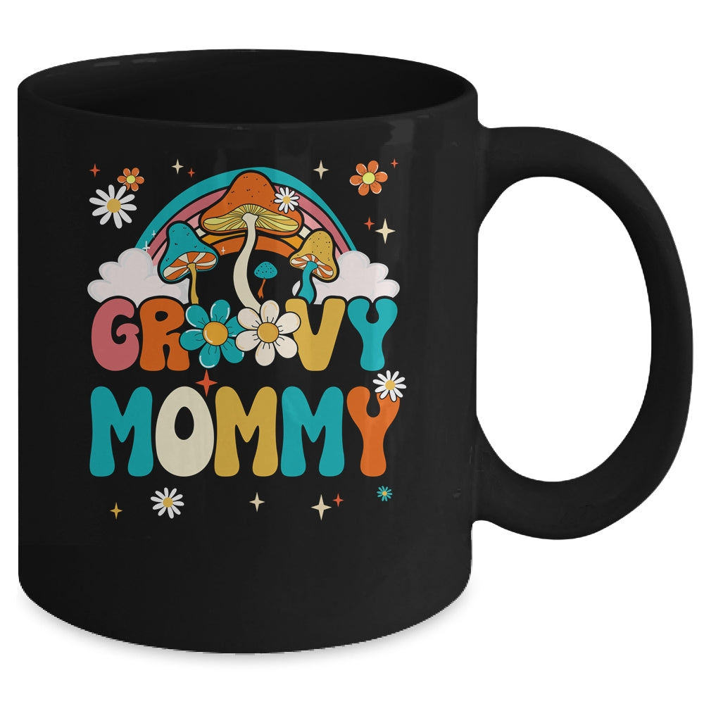 Groovy Mommy Birthday Party Theme Decorations Rainbow Family Mug | siriusteestore