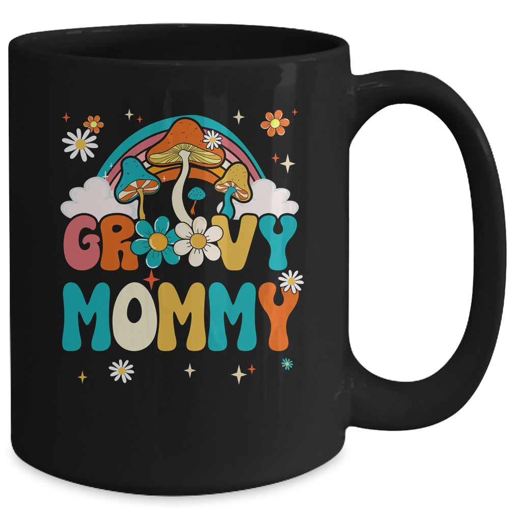 Groovy Mommy Birthday Party Theme Decorations Rainbow Family Mug | siriusteestore
