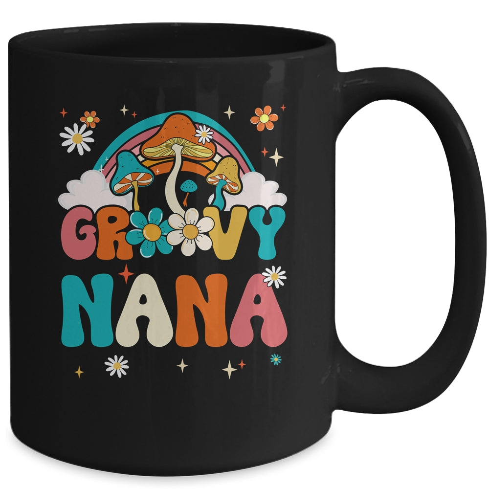 Groovy Nana Birthday Party Theme Decorations Rainbow Family Mug | siriusteestore