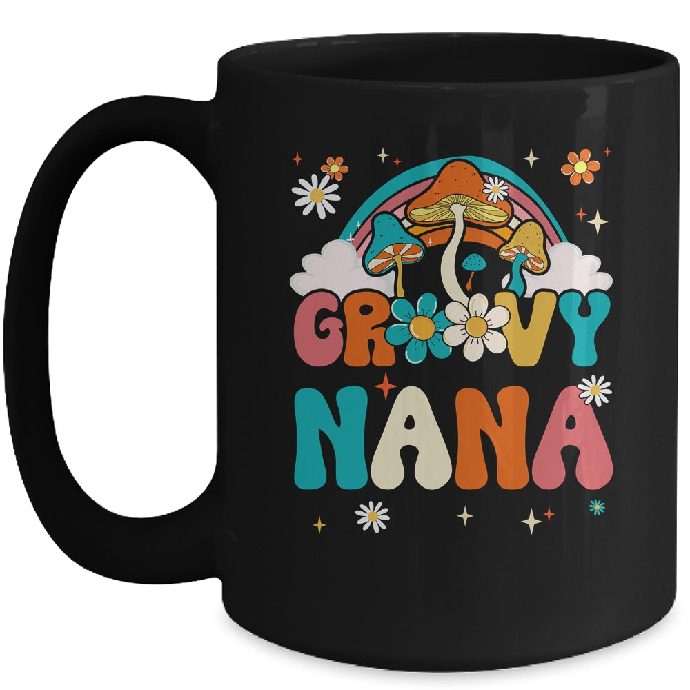 Groovy Nana Birthday Party Theme Decorations Rainbow Family Mug | siriusteestore