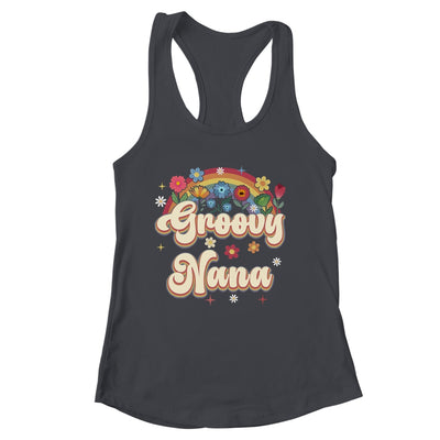 Groovy Nana Retro Hippie Peace Sign Floral Mothers Day Shirt & Tank Top | siriusteestore