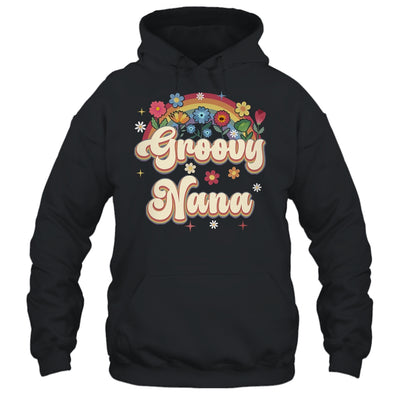Groovy Nana Retro Hippie Peace Sign Floral Mothers Day Shirt & Tank Top | siriusteestore