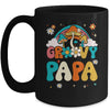 Groovy Papa Birthday Party Theme Decorations Rainbow Family Mug | siriusteestore