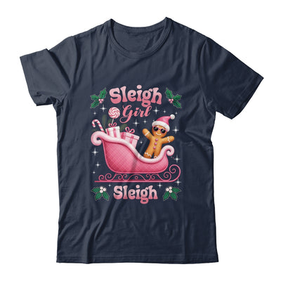 Groovy Pink Christmas Candy Sleigh Girl Gingerbread Holiday Shirt & Sweatshirt | siriusteestore