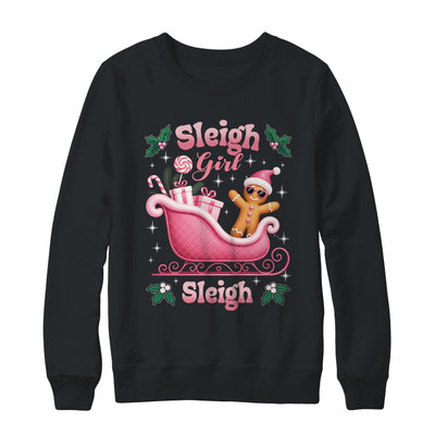 Groovy Pink Christmas Candy Sleigh Girl Gingerbread Holiday Shirt & Sweatshirt | siriusteestore