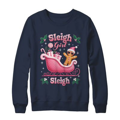 Groovy Pink Christmas Candy Sleigh Girl Gingerbread Holiday Shirt & Sweatshirt | siriusteestore