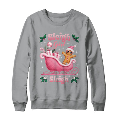 Groovy Pink Christmas Candy Sleigh Girl Gingerbread Holiday Shirt & Sweatshirt | siriusteestore