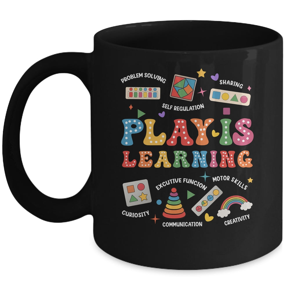Groovy Play Is Learning Kindergarten Teacher Appreciation Mug | siriusteestore