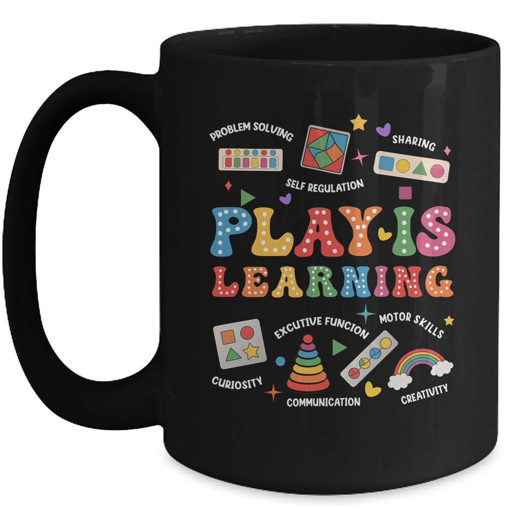 Groovy Play Is Learning Kindergarten Teacher Appreciation Mug | siriusteestore
