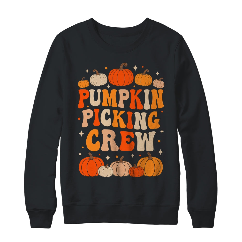 Groovy Pumpkin Picking Crew Matching Family Group Autumn Shirt & Sweatshirt | siriusteestore