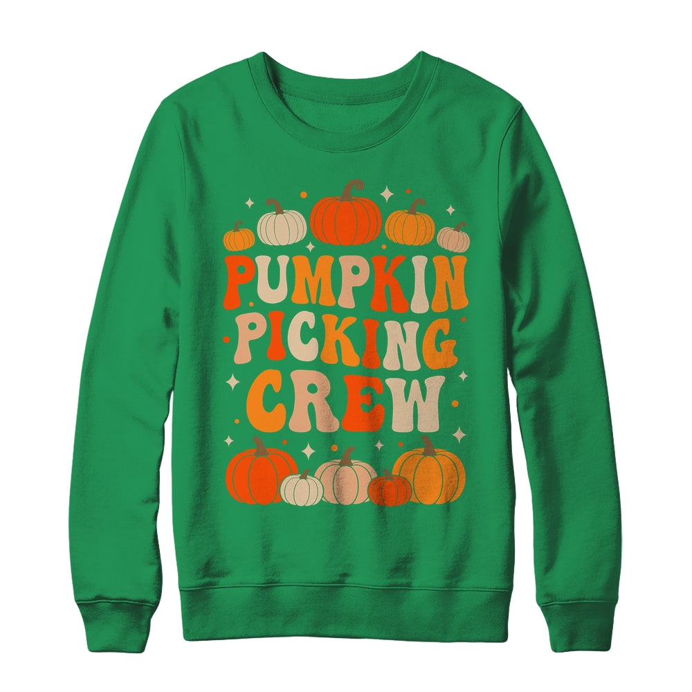 Groovy Pumpkin Picking Crew Matching Family Group Autumn Shirt & Sweatshirt | siriusteestore