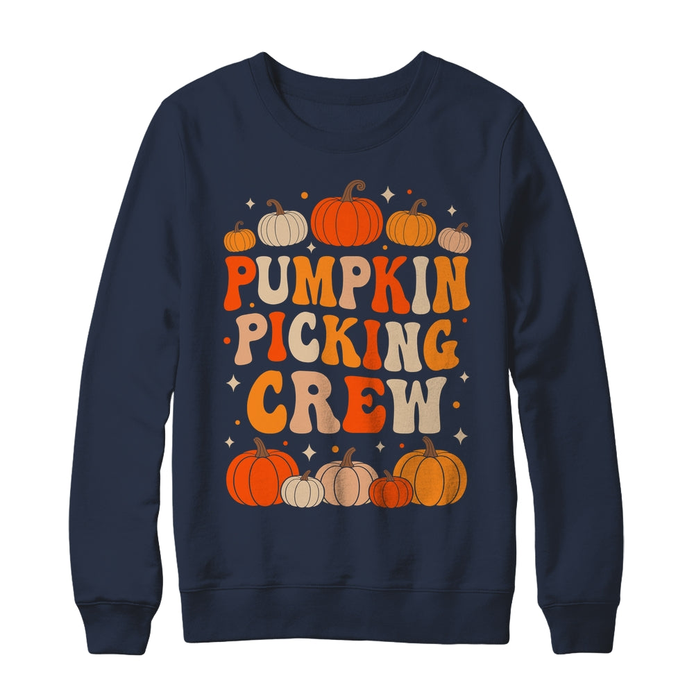 Groovy Pumpkin Picking Crew Matching Family Group Autumn Shirt & Sweatshirt | siriusteestore