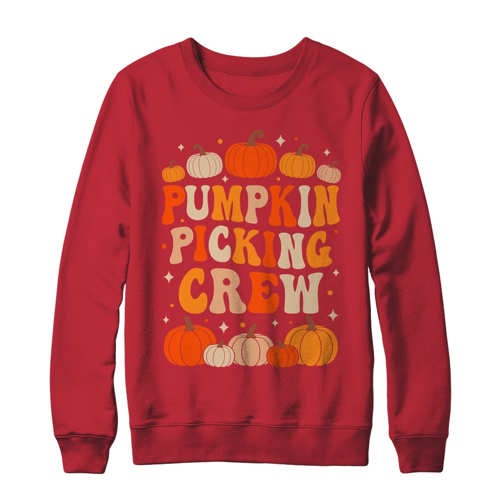 Groovy Pumpkin Picking Crew Matching Family Group Autumn Shirt & Sweatshirt | siriusteestore