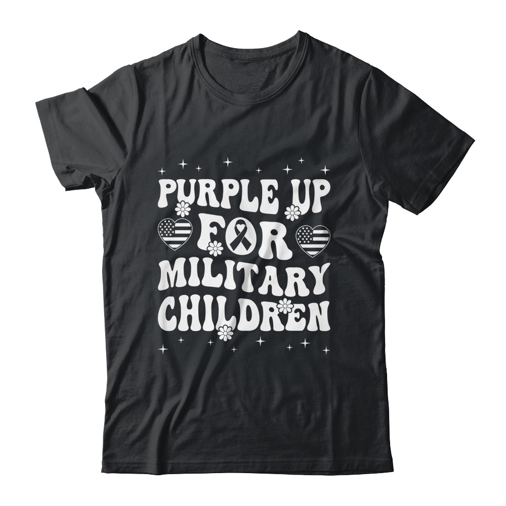 Groovy Purple Up For Military Kids Military Child Month Shirt & Hoodie | siriusteestore
