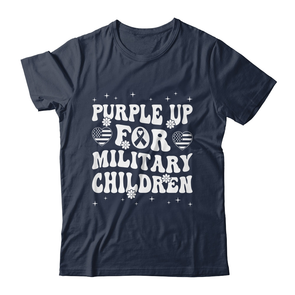 Groovy Purple Up For Military Kids Military Child Month Shirt & Hoodie | siriusteestore