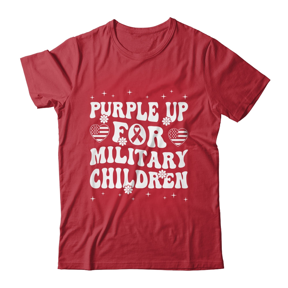 Groovy Purple Up For Military Kids Military Child Month Shirt & Hoodie | siriusteestore