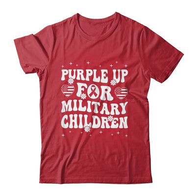 Groovy Purple Up For Military Kids Military Child Month Shirt & Hoodie | siriusteestore