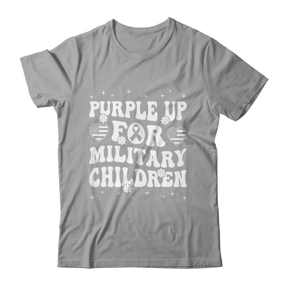 Groovy Purple Up For Military Kids Military Child Month Shirt & Hoodie | siriusteestore