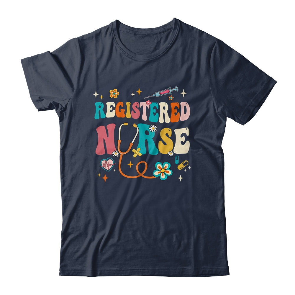 Groovy RN Registered Nurse Week Nursing Stethoscope Cute Shirt & Tank Top | siriusteestore