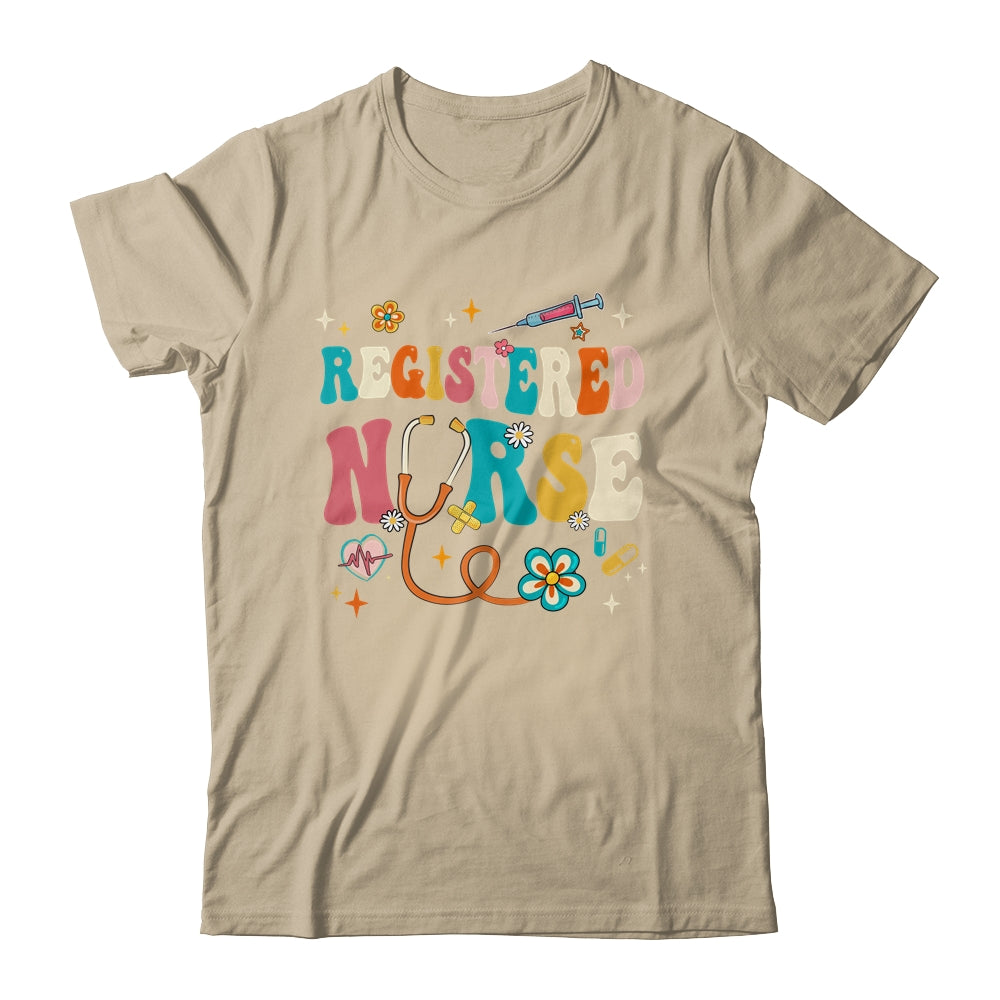 Groovy RN Registered Nurse Week Nursing Stethoscope Cute Shirt & Tank Top | siriusteestore