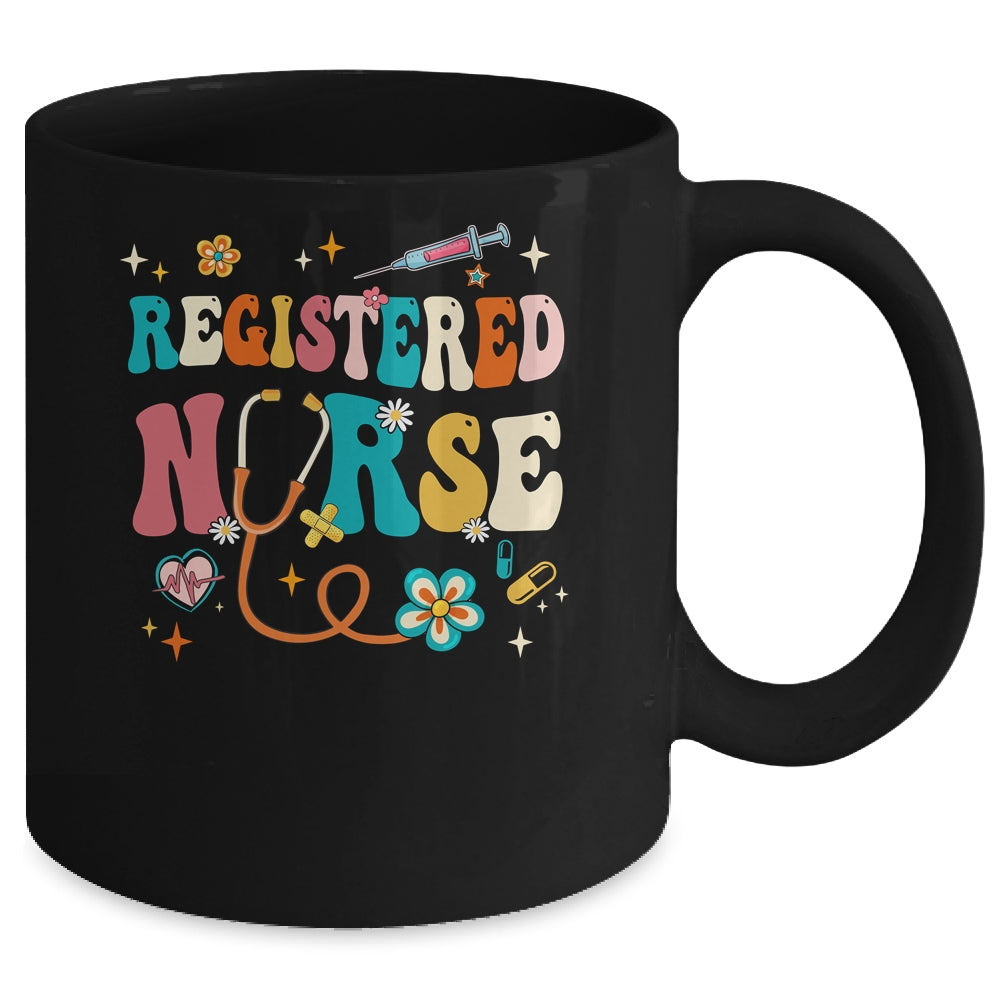 Groovy RN Registered Nurse Week Nursing Stethoscope Cute Mug | siriusteestore